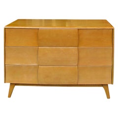 Paire de commodes Kohinoor vintage Heywood Wakefield en érable blond