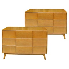 Pareja de cómodas vintage Heywood Wakefield "Kohinoor" de arce rubio