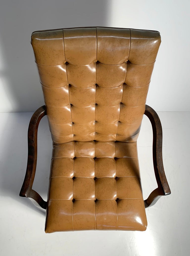Elegant Pair of Vintage High Back Arm Chairs For Sale at 1stDibs
