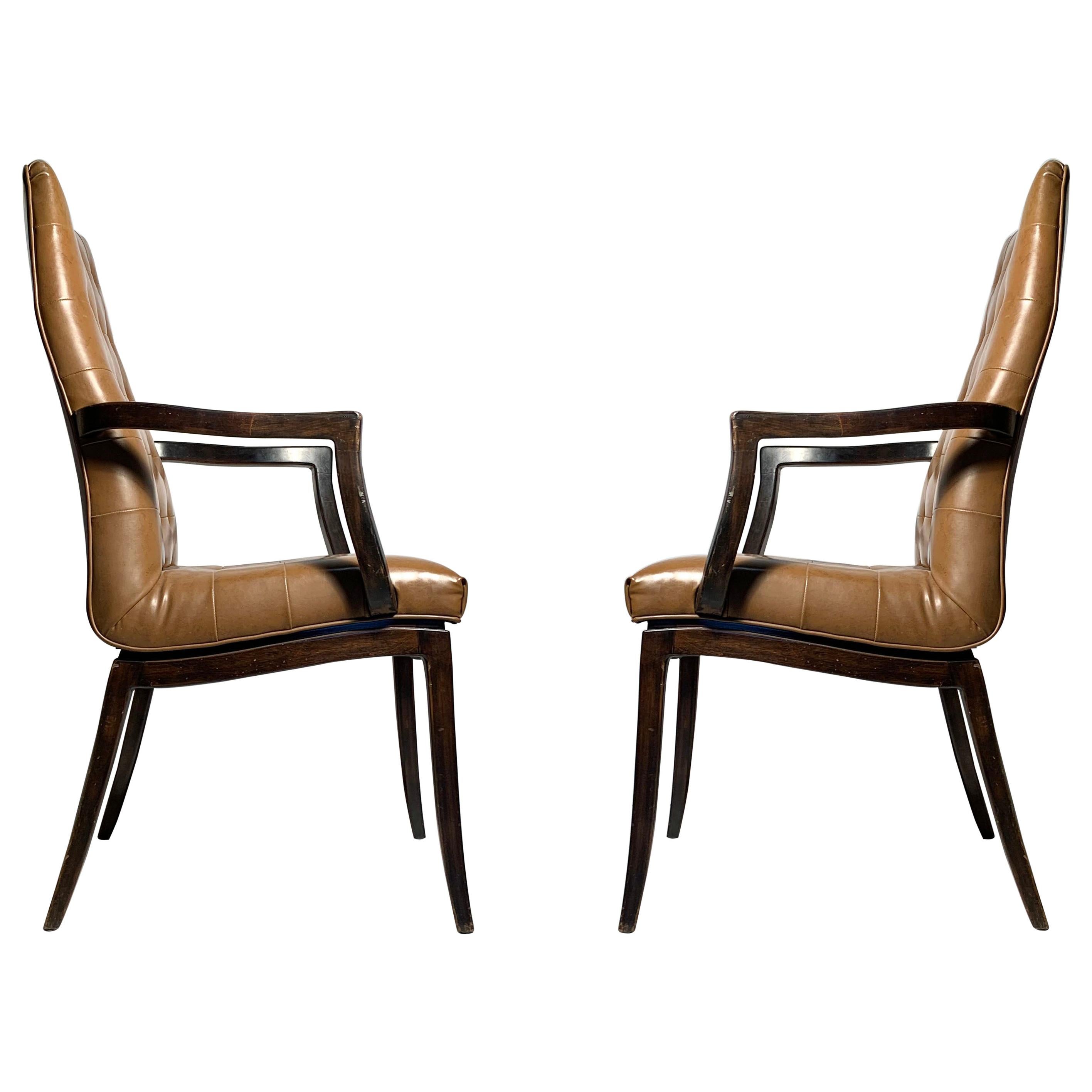 Elegant Pair of Vintage High Back Arm Chairs