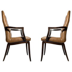 Elegant Pair of Vintage High Back Arm Chairs