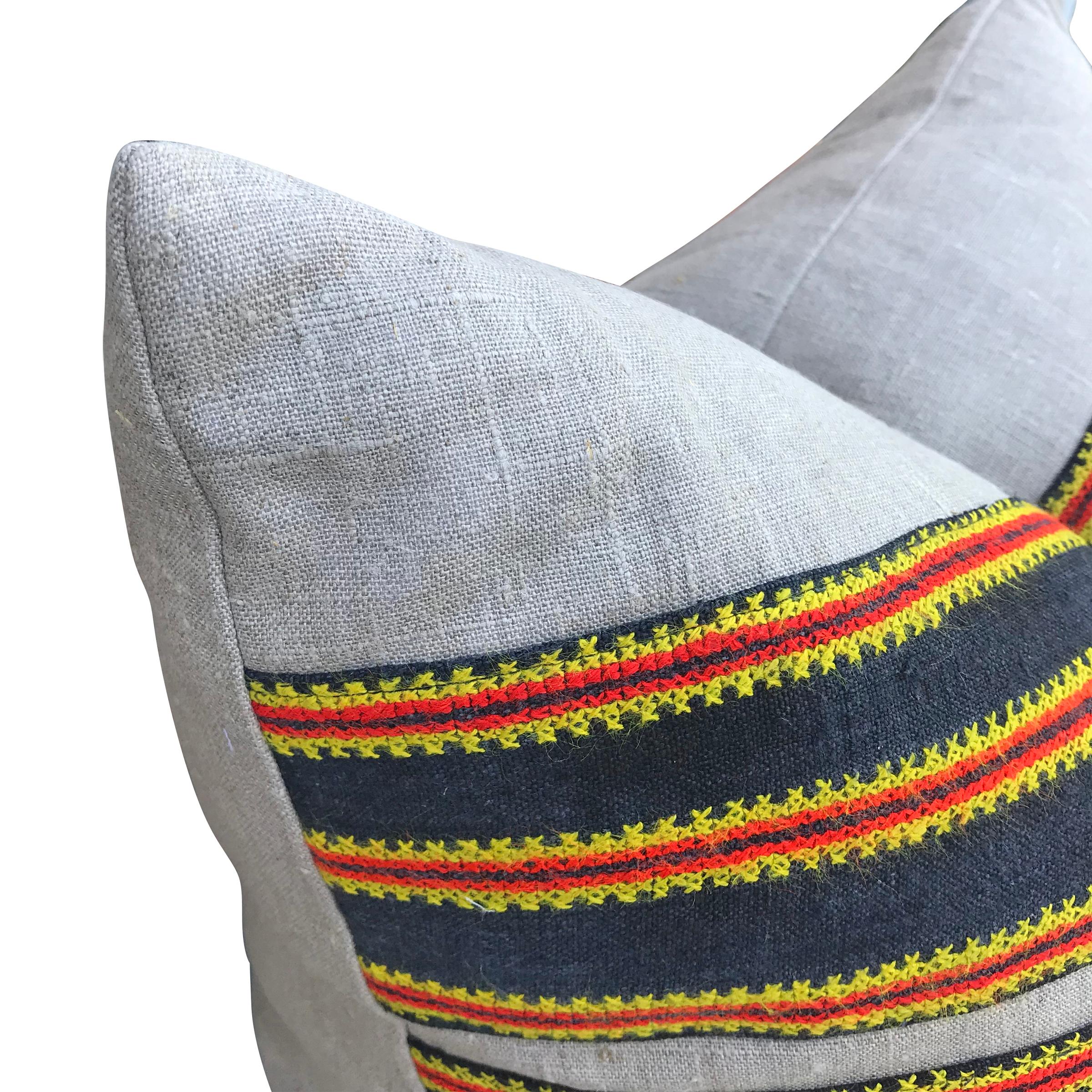 Chinese Pair of Vintage Hmong Embroidery Pillows