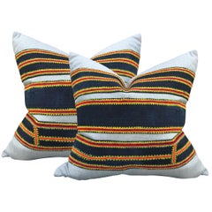 Pair of Vintage Hmong Embroidery Pillows