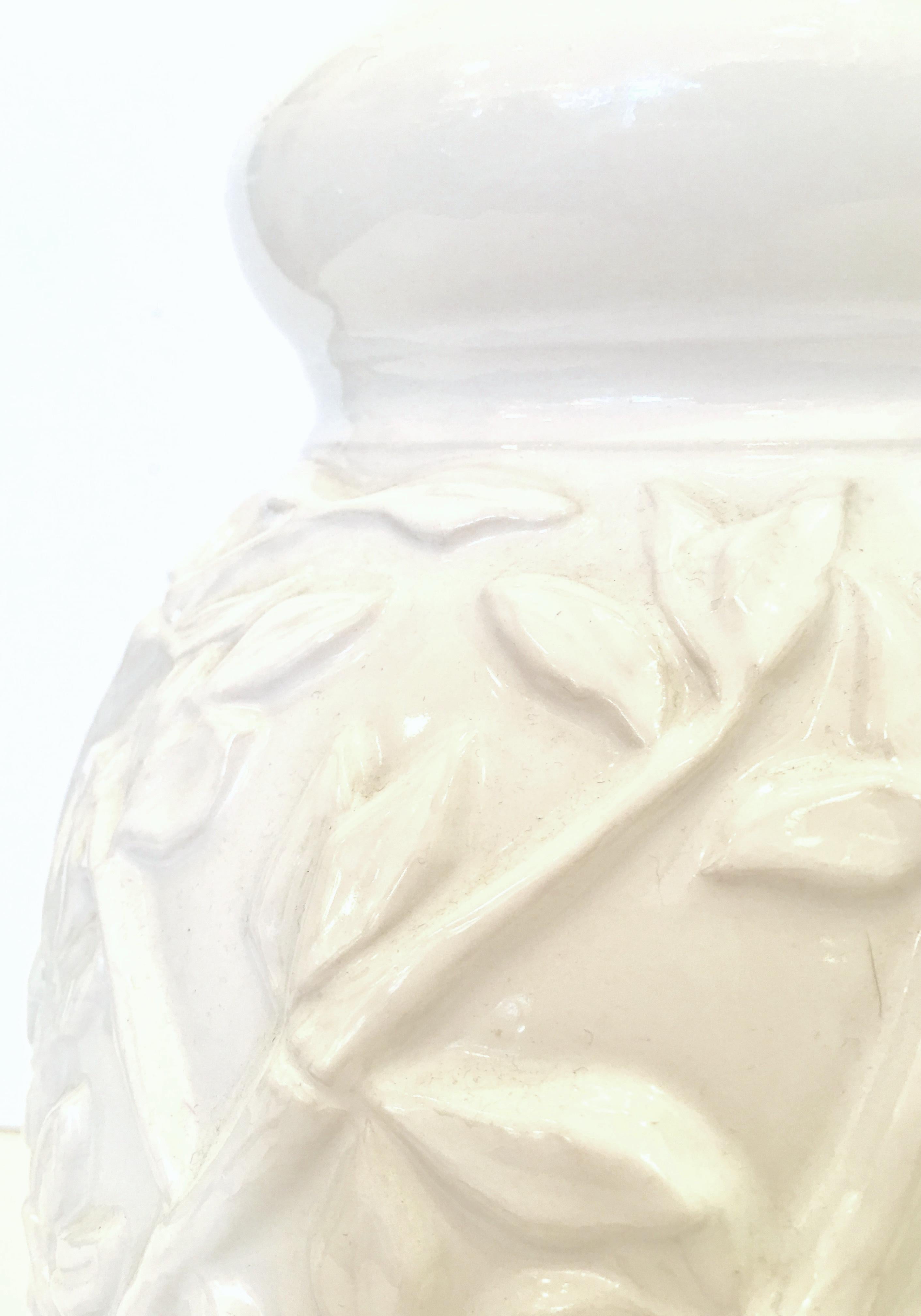 Brass 1960'S Hollywood Regency Ceramic Glaze Ginger Jar Faux Bamboo Lamps