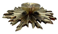 Pair of Vintage Hollywood Regency Gilt Brass Sunburst Cabinet Pulls or Door Hard