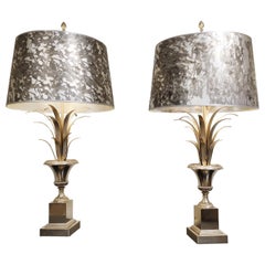 Pair of Vintage Hollywood Regency Pineapple Lamps, 1970s