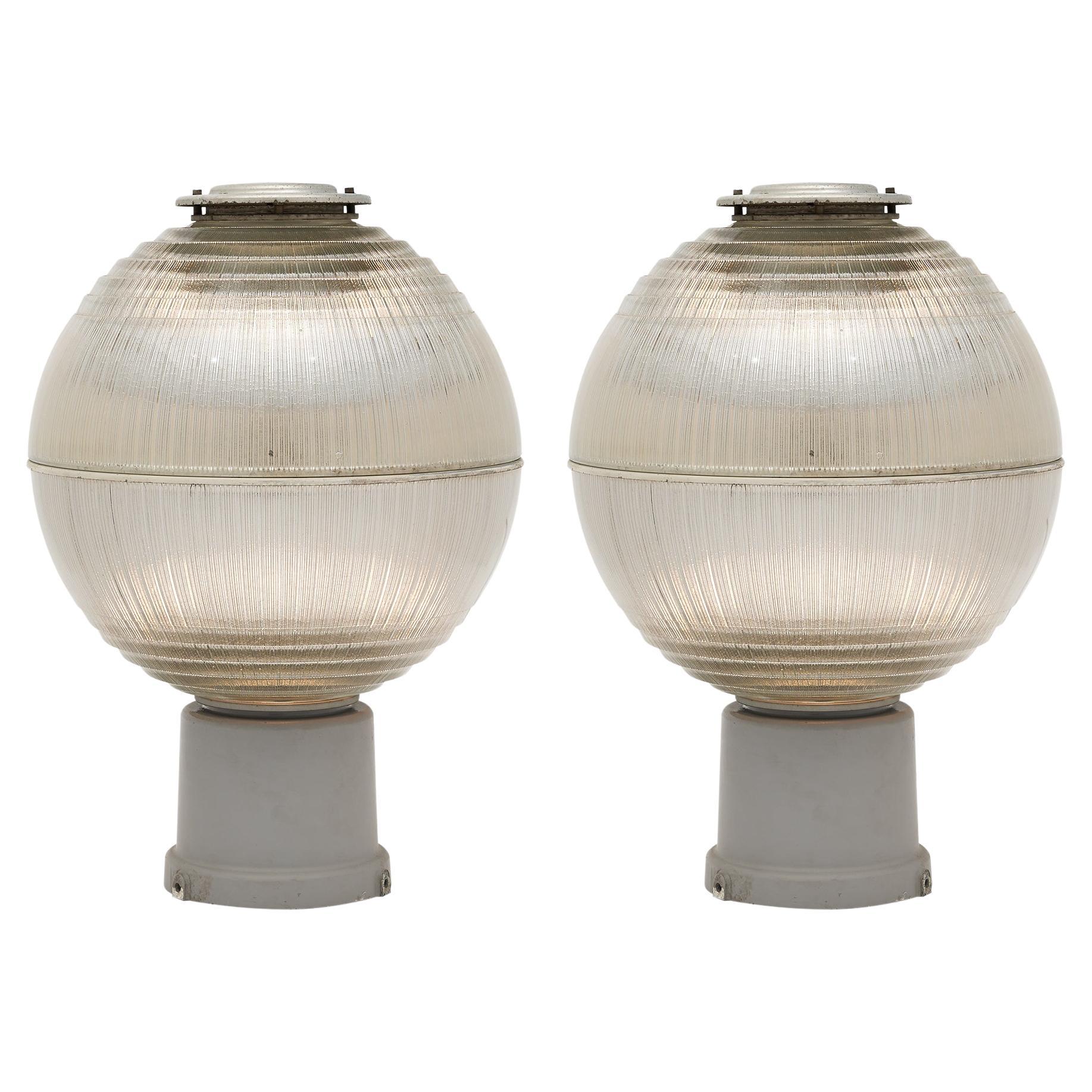 Pair of Vintage Holophane Globe Lamps from Nice