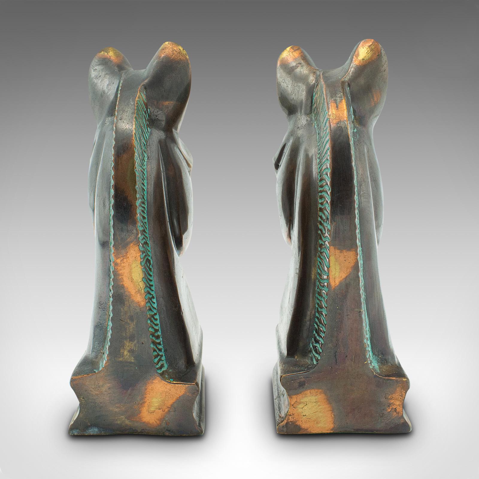 Modern Pair of Vintage Horse Bust Bookends, English, Cast Brass, Decorative, Novel Rest For Sale