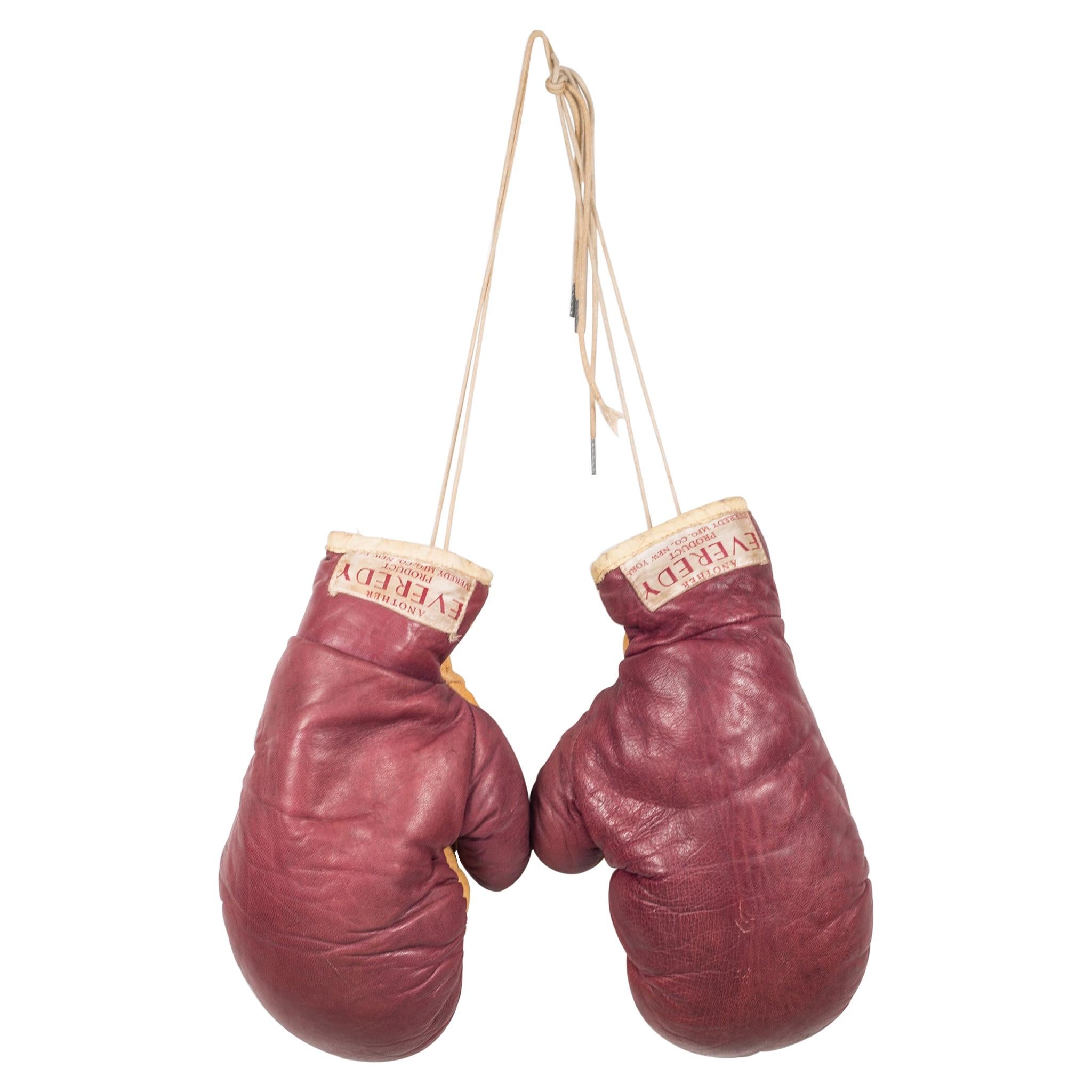 Pair of Vintage Horse Hair and Leather Boxing Gloves, circa 1940