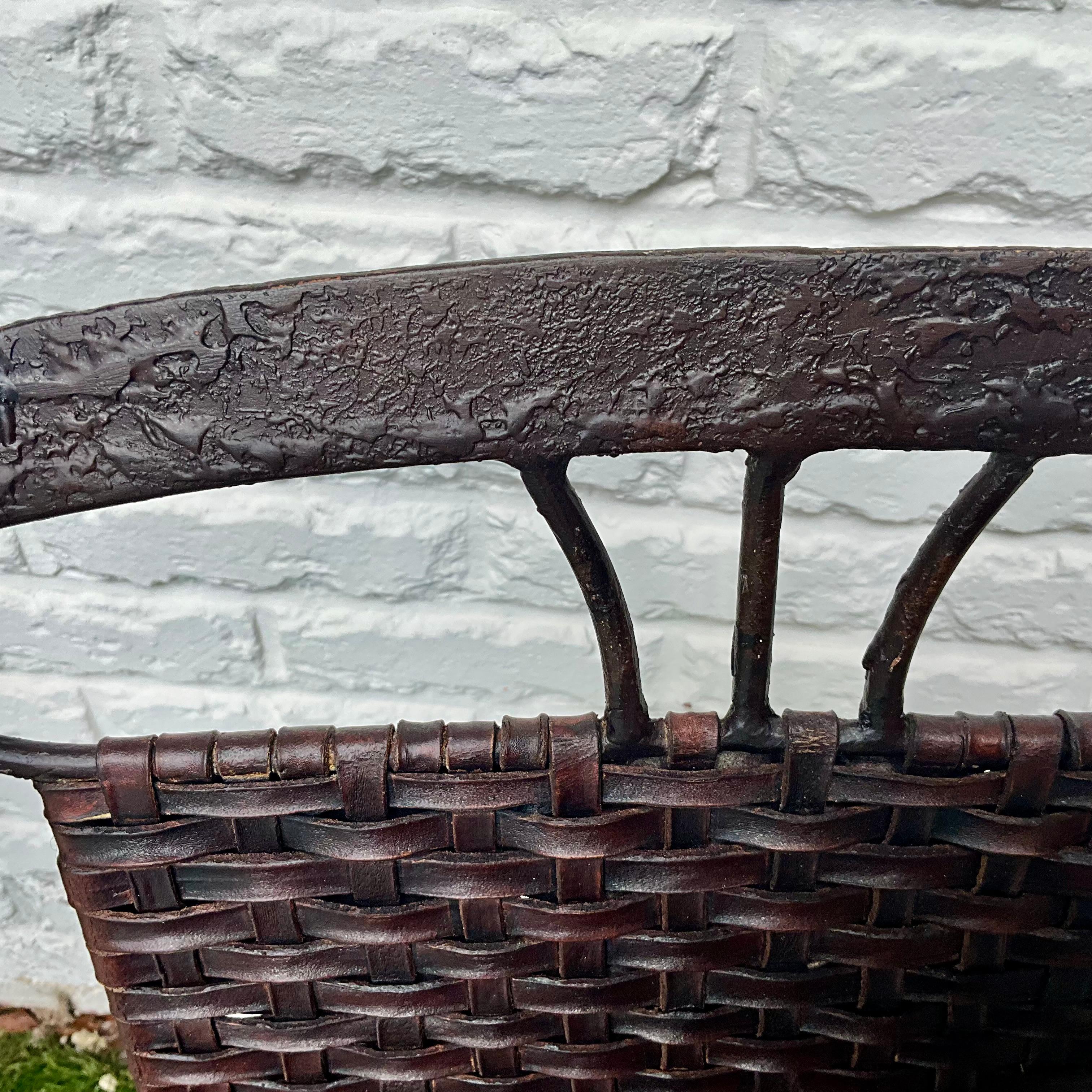 Pair of Vintage Horse Head Iron and Leather Strap Chairs, MCM (Two Pairs Avail en vente 1