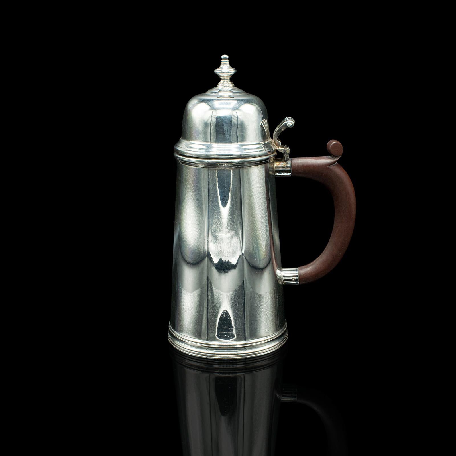 20ième siècle Paire de pichets à chocolat chaud vintage, anglais, plaqué argent, service à café en vente