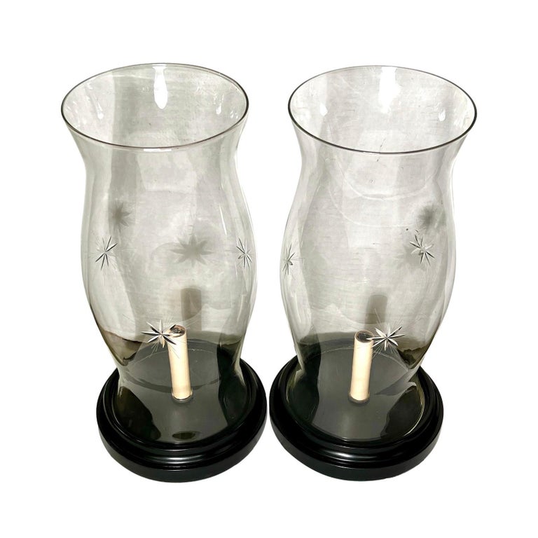 Pair of Vintage Hurricane Lamps For Sale at 1stDibs