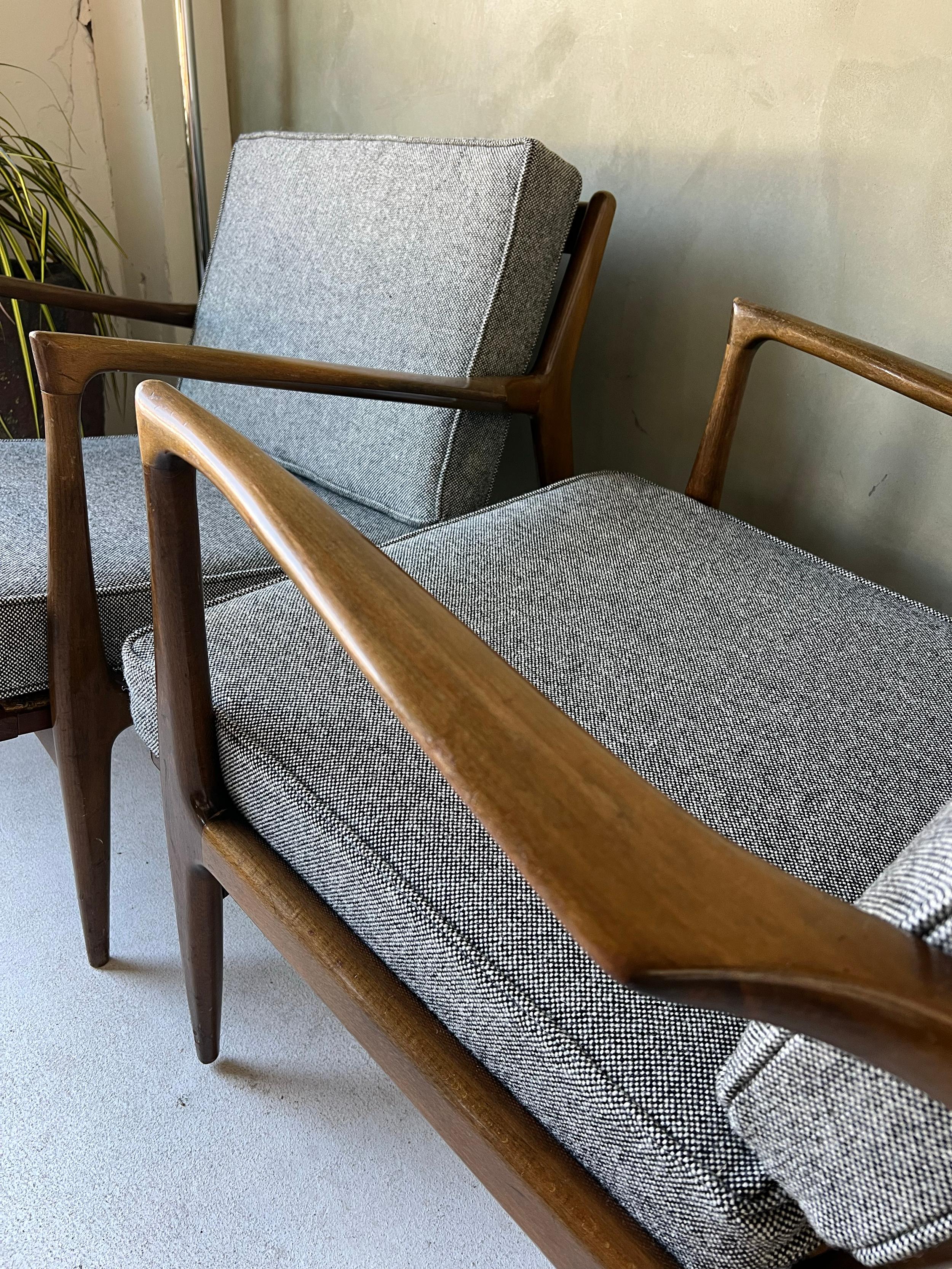 Mid-Century Modern Pair of Vintage Lounge Chairs for Selig by Lawrence Peabody - Denmark