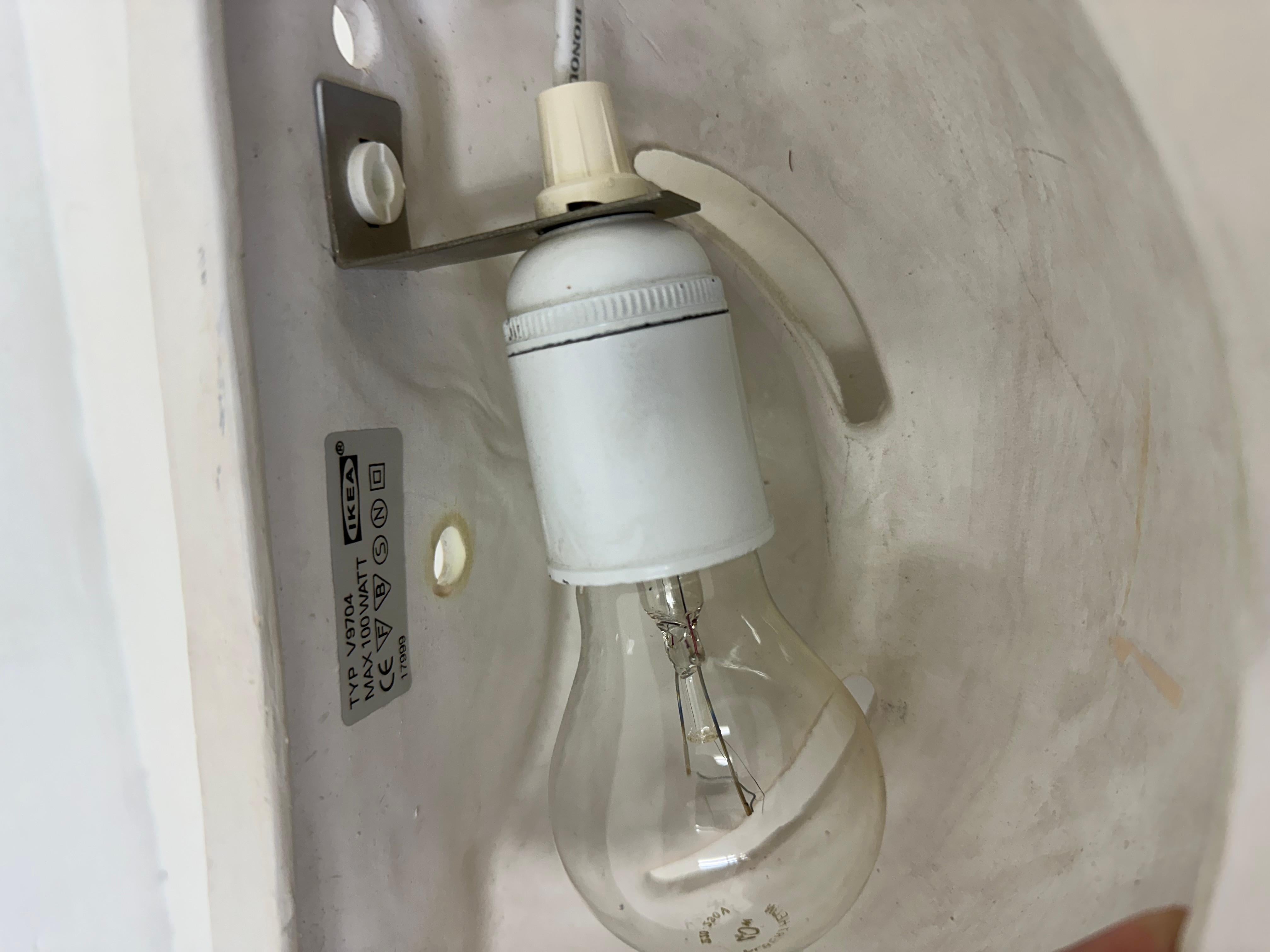 Late 20th Century Pair of Vintage Ikea ceramic wall lamps , 1970’s For Sale