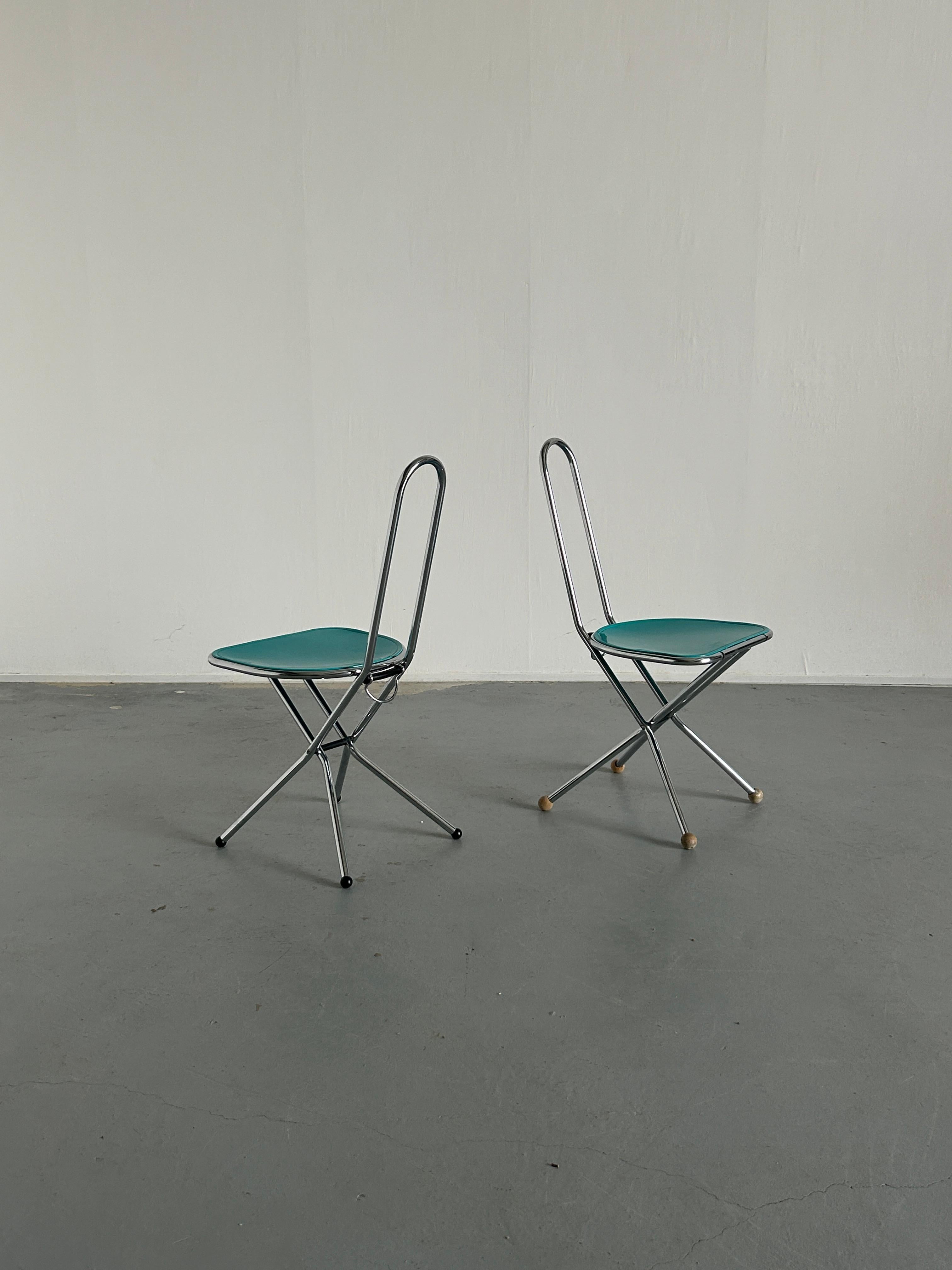 Post-Modern Pair of Vintage Ikea 'Isak' Postmodern Folding Chairs by Niels Gammelgaard, 1989