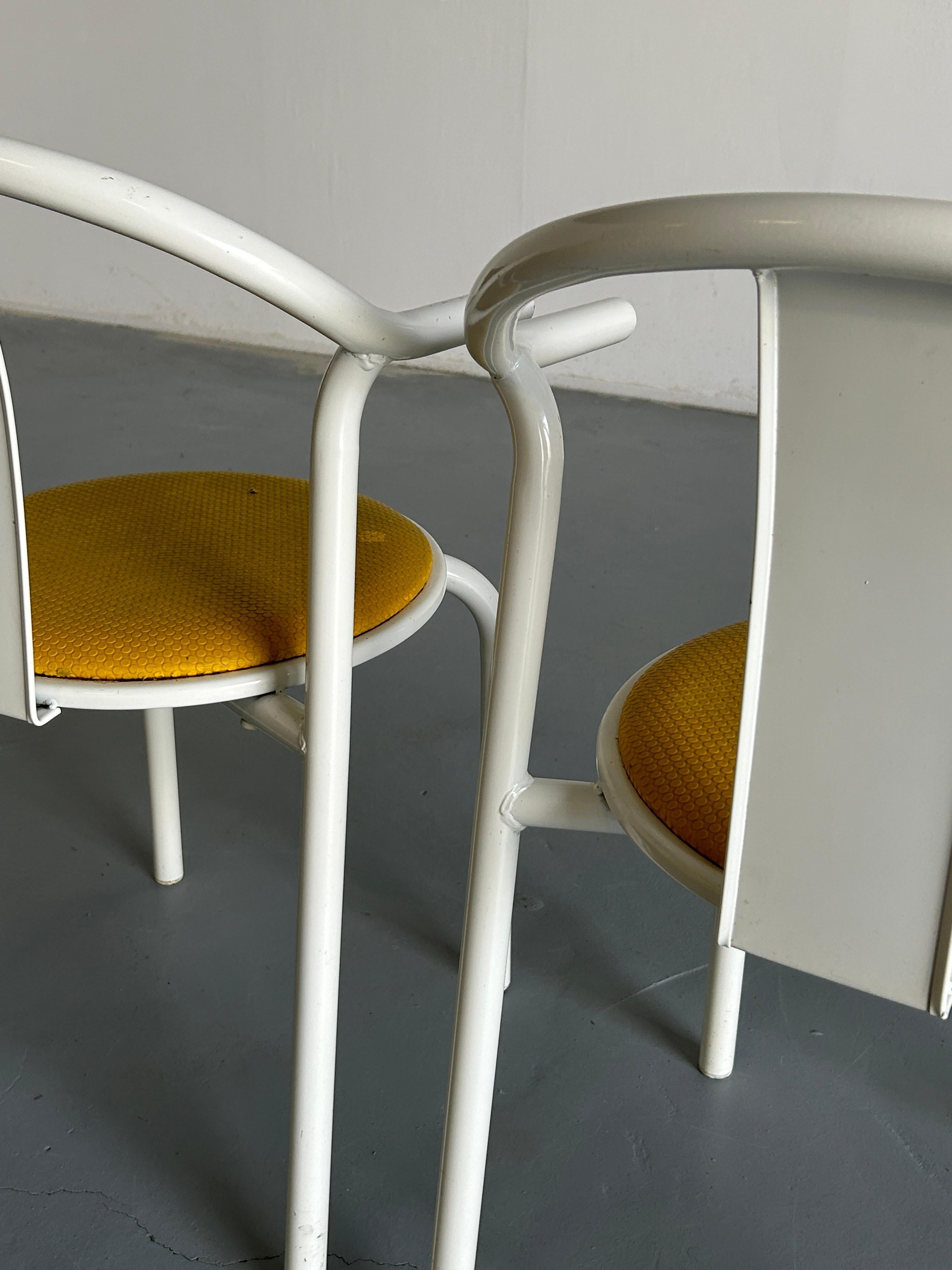 Pair of Vintage Ikea Postmodern Memphis MAXMO Metal Dining Chairs, 1980s IKEA For Sale 4