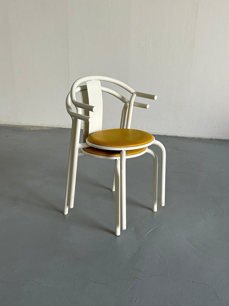 Pair of Vintage Ikea Postmodern Memphis MAXMO Metal Dining Chairs