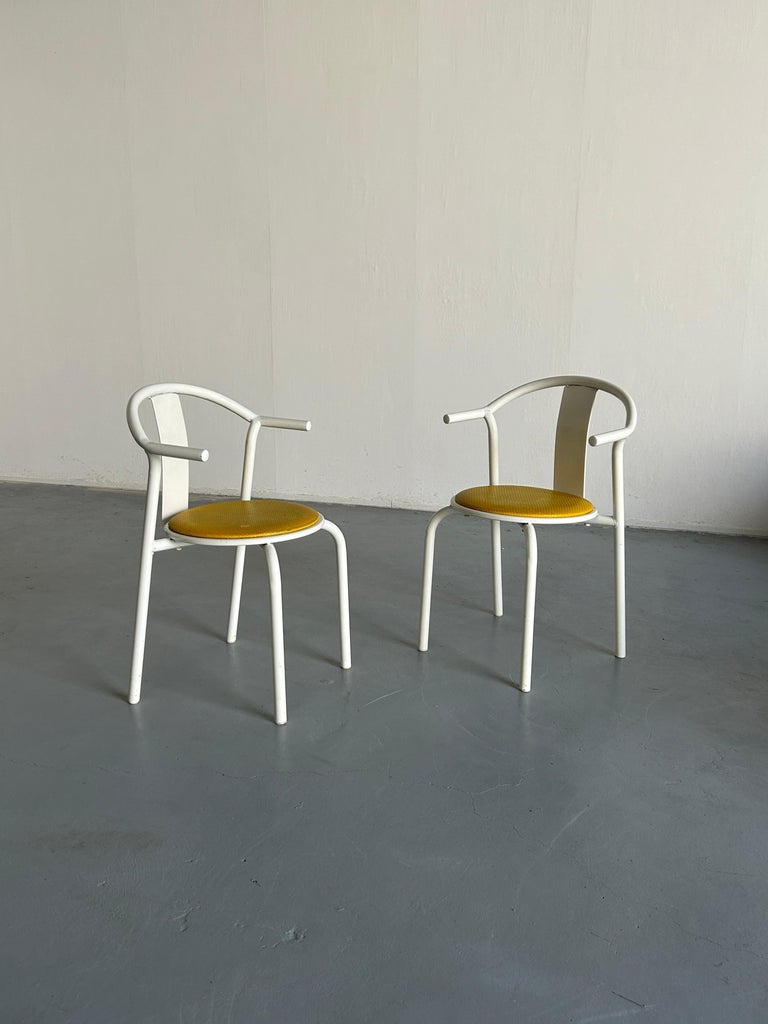 Pair of Vintage Ikea Postmodern Memphis MAXMO Metal Dining Chairs