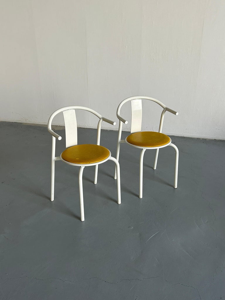 Pair of Vintage Ikea Postmodern Memphis MAXMO Metal Dining Chairs