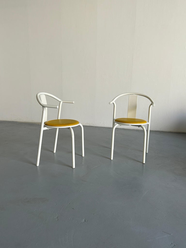 Pair of Vintage Ikea Postmodern Memphis MAXMO Metal Dining Chairs