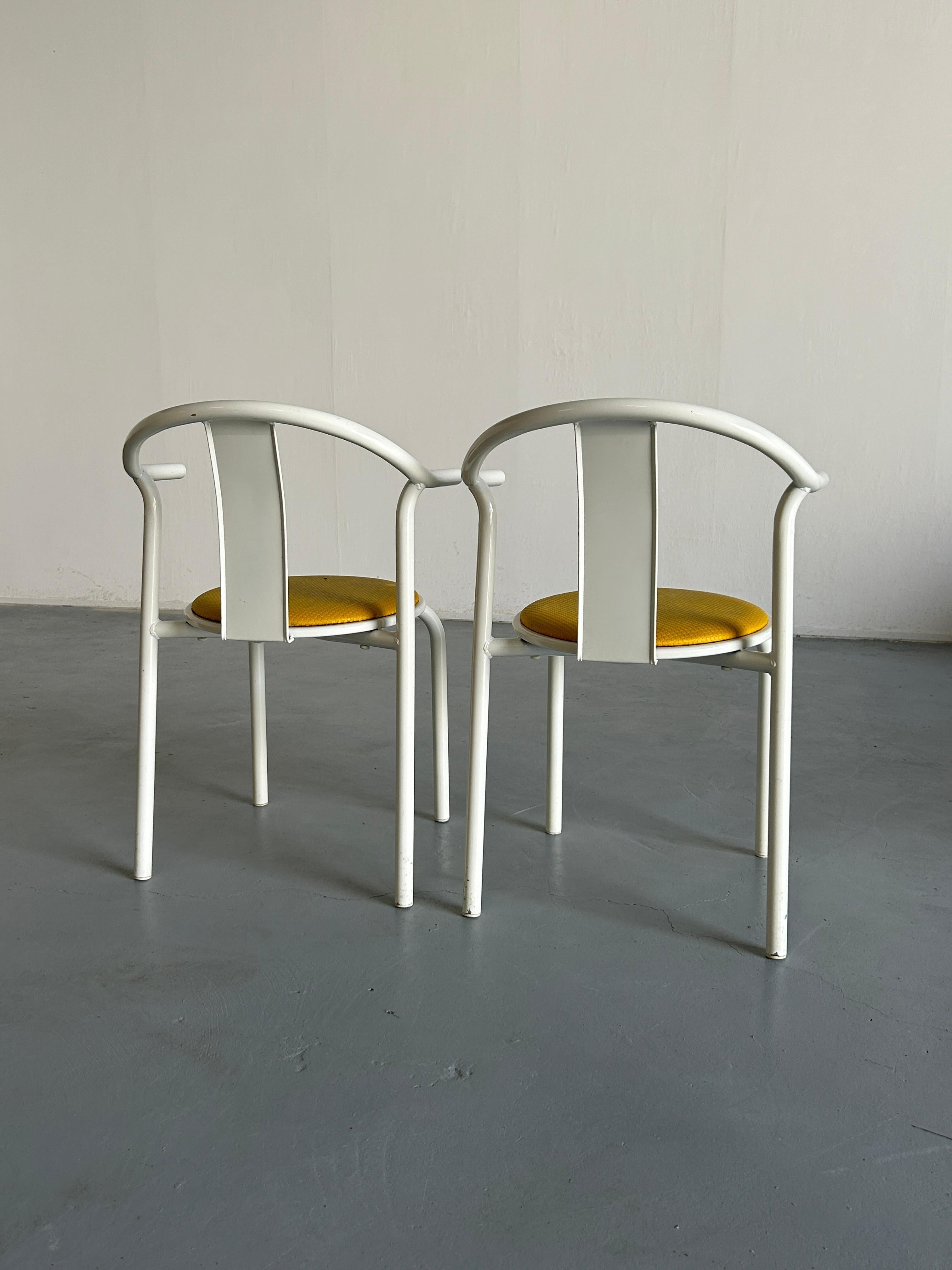 Pair of Vintage Ikea Postmodern Memphis MAXMO Metal Dining Chairs, 1980s IKEA For Sale 1