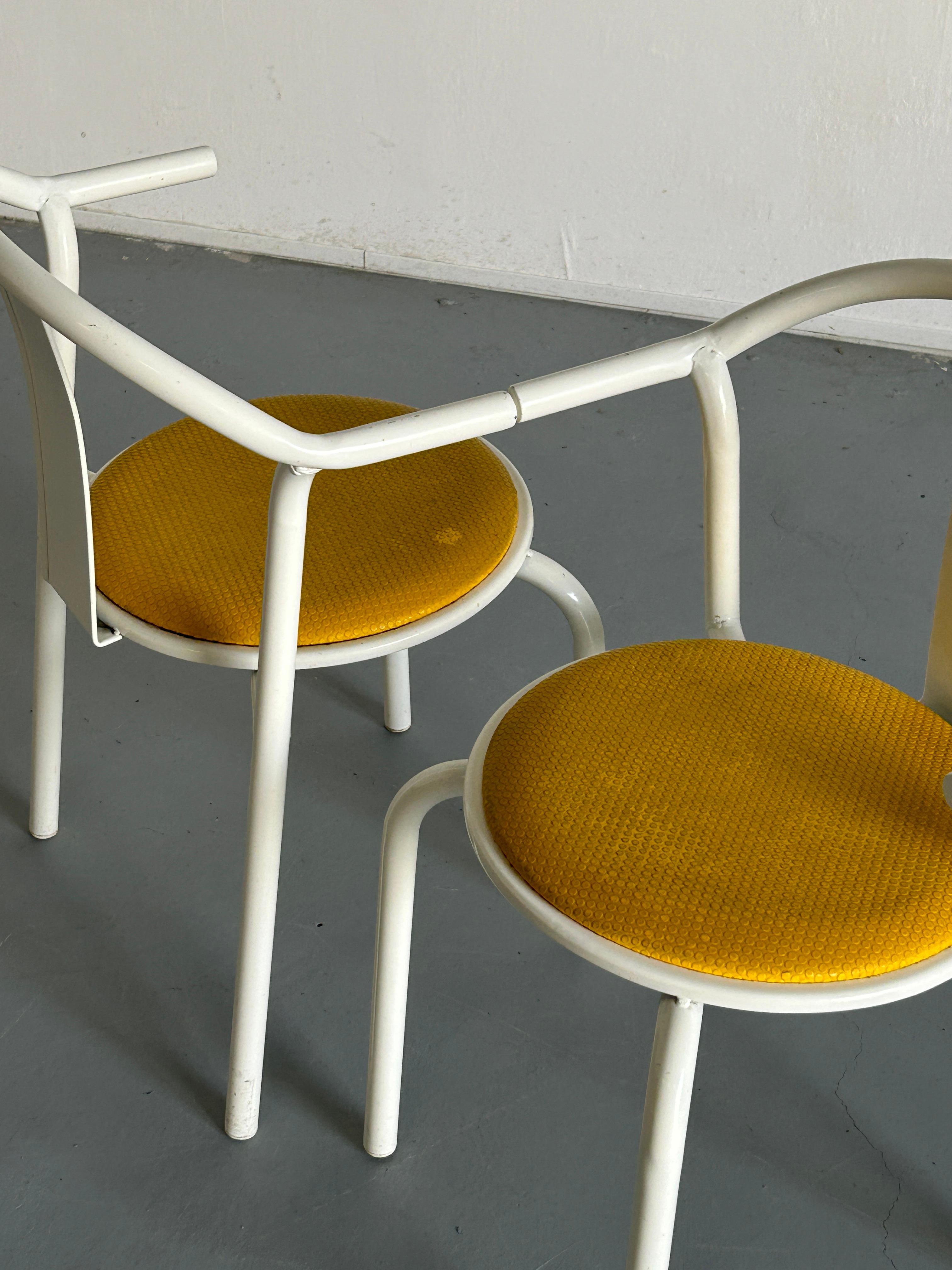 Pair of Vintage Ikea Postmodern Memphis MAXMO Metal Dining Chairs, 1980s IKEA For Sale 2