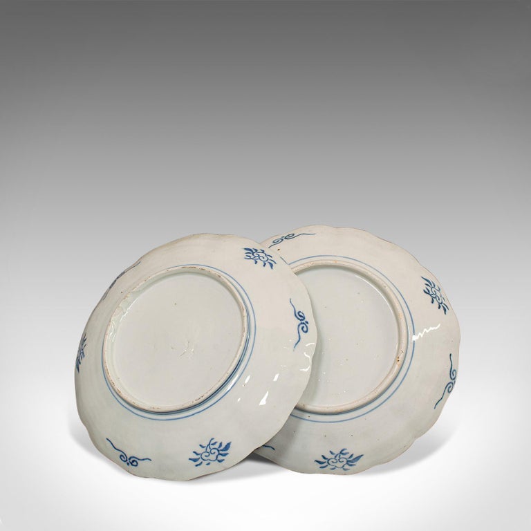 Pair Of Vintage Imari Dishes Oriental Painted Ceramic