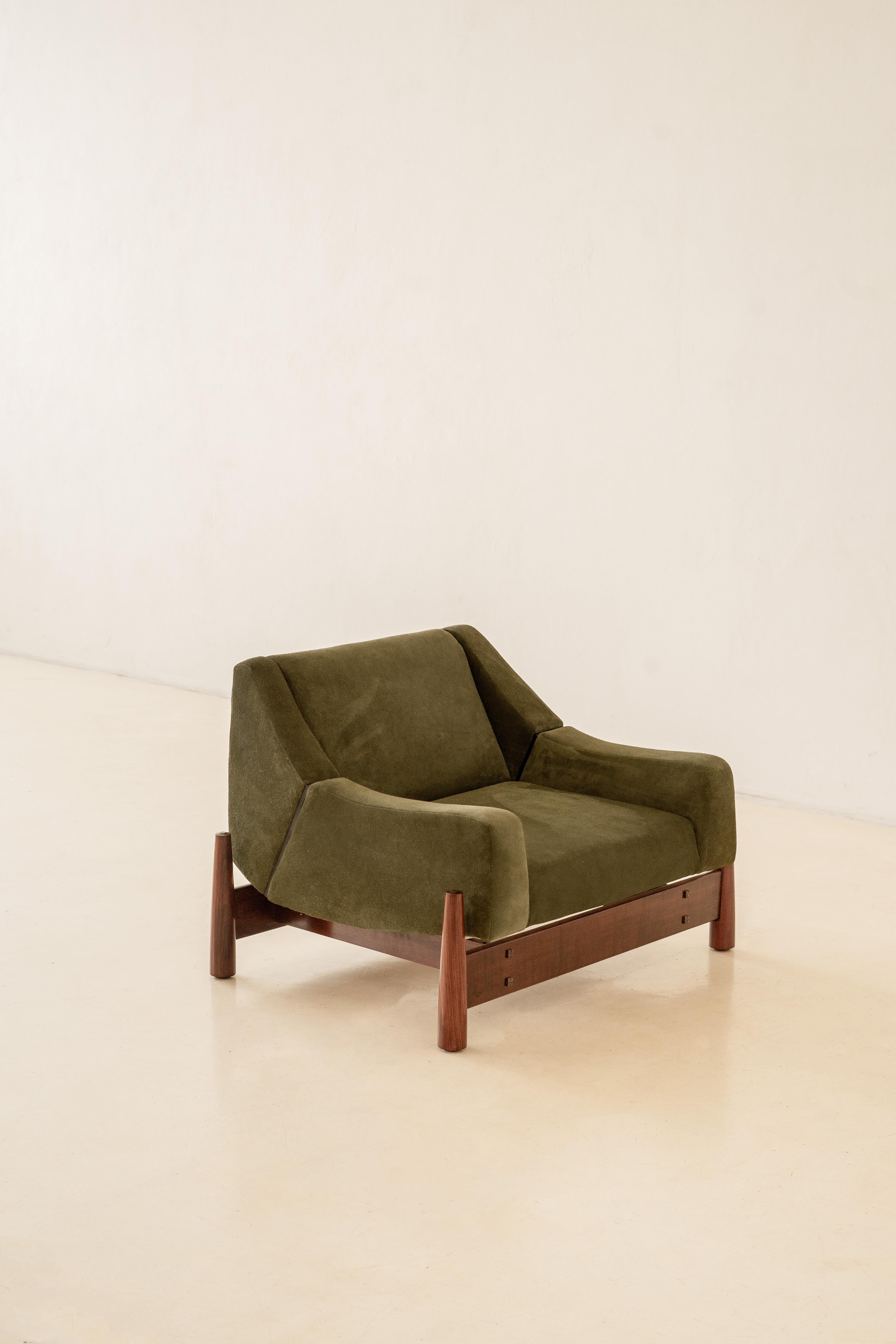 Pareja de Sillones Vintage Imbuia de Móveis Cimo, años 60, Brasil Midcentury mediados del siglo XX en venta
