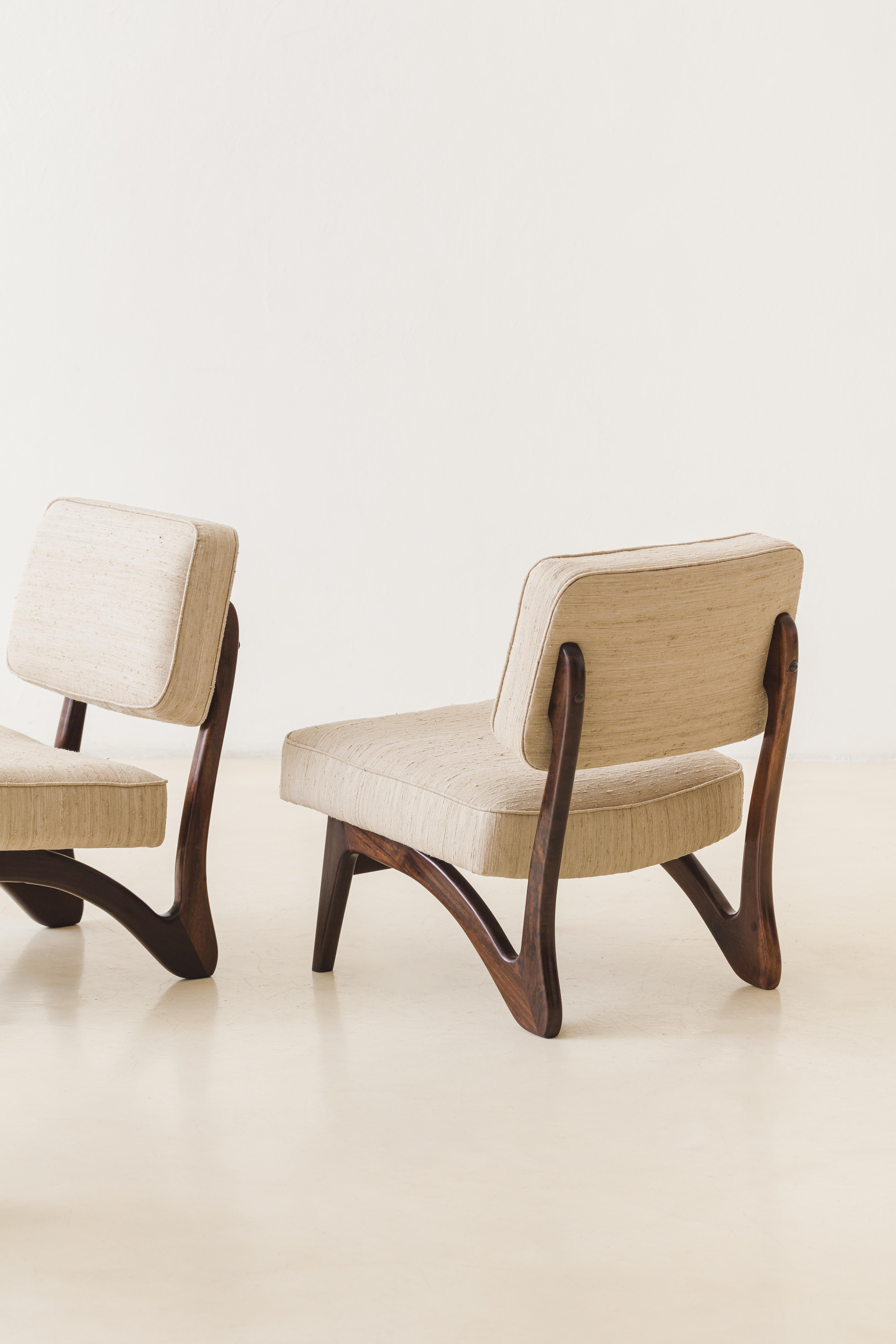 Pareja de tumbonas vintage Imbuia de Móveis Cimo, años 60, Brasil Midcentury en venta 1