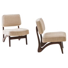 Pareja de tumbonas vintage Imbuia de Móveis Cimo, años 60, Brasil Midcentury