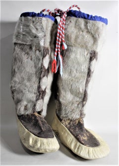 Pair of Vintage Indigenous American Inuit Mukluks or Boots