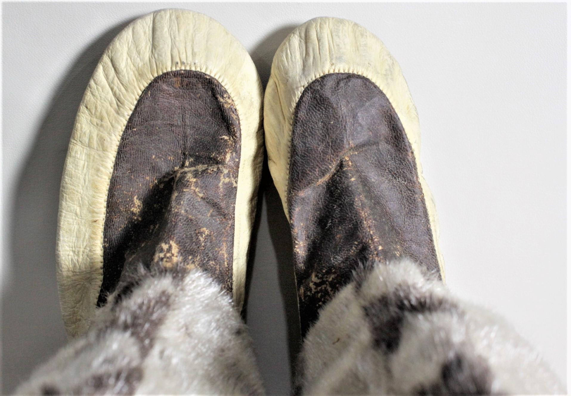 Native American Pair of Vintage Indigenous American Inuit Mukluks or Boots For Sale