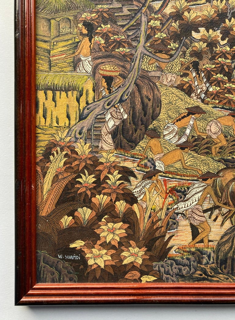 Pair of Vintage Indonesian/Balinese Paintings by Artist W. Suaridi, image size:768x1046