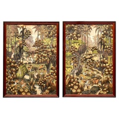 Ein Paar Indonesische/Balinese-Gemälde im Vintage-Stil des Künstlers W. Suaridi