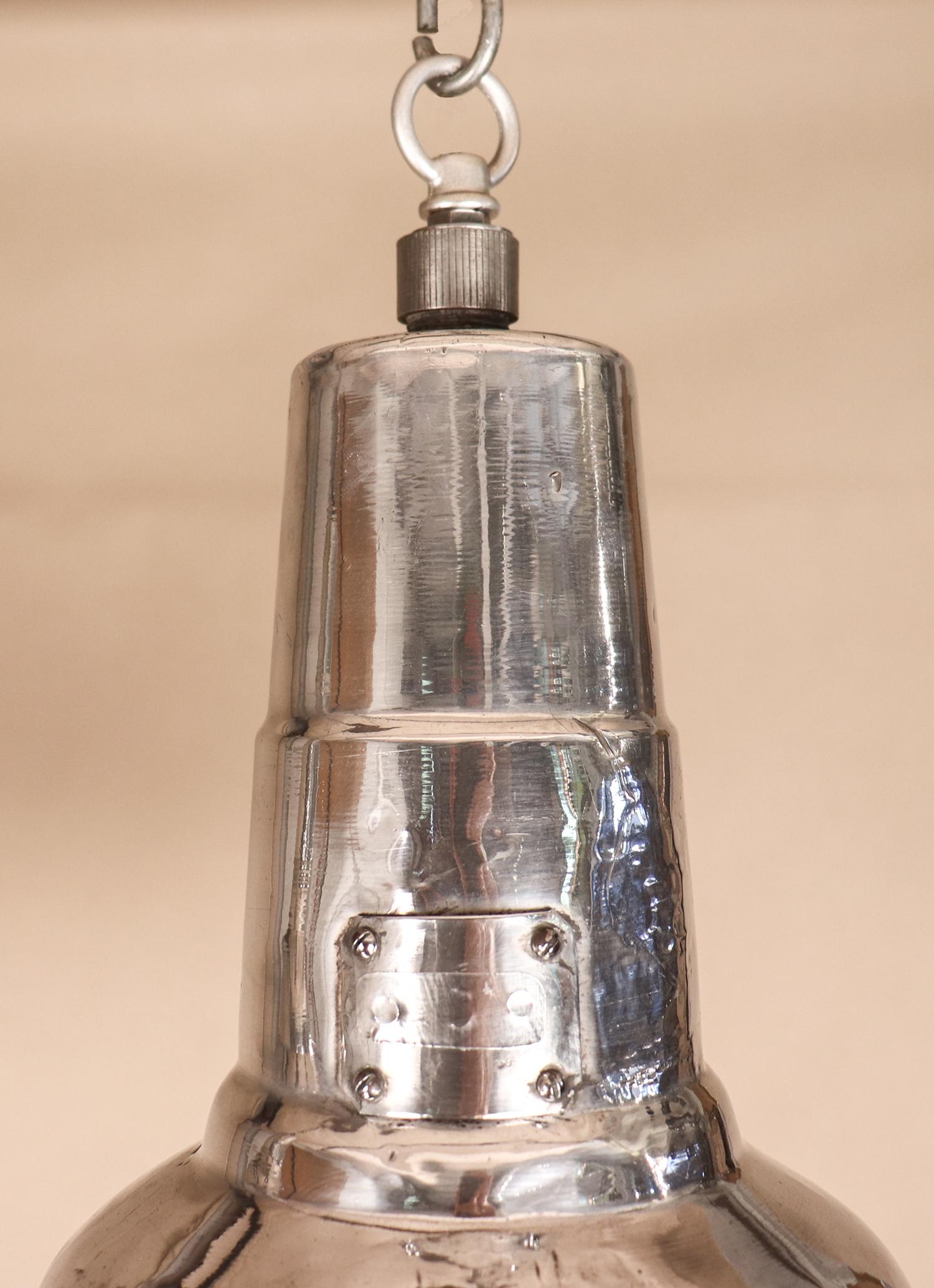 Pair of Vintage Industrial Aluminum Floodlight Pendants 8