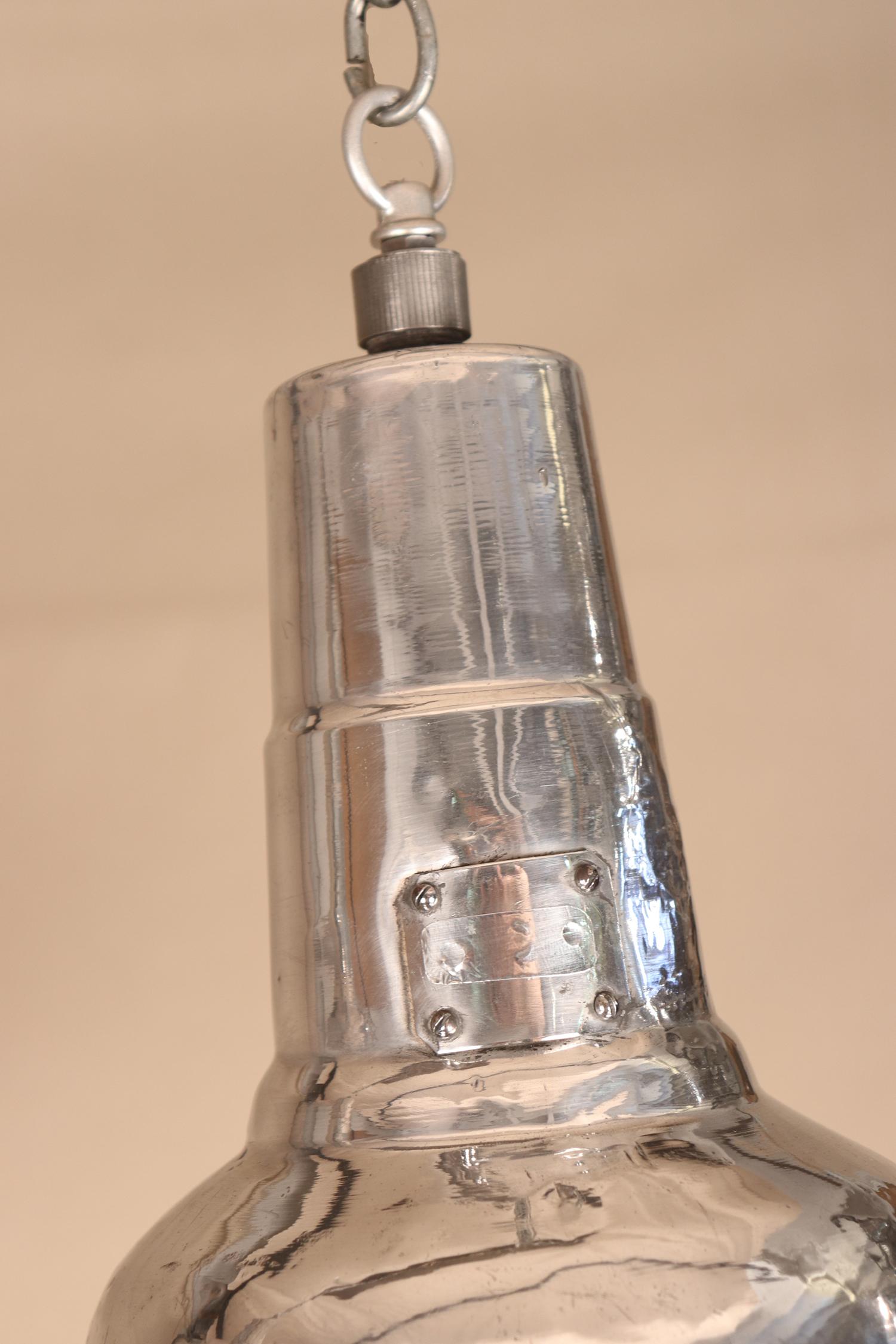 Pair of Vintage Industrial Aluminum Floodlight Pendants 4