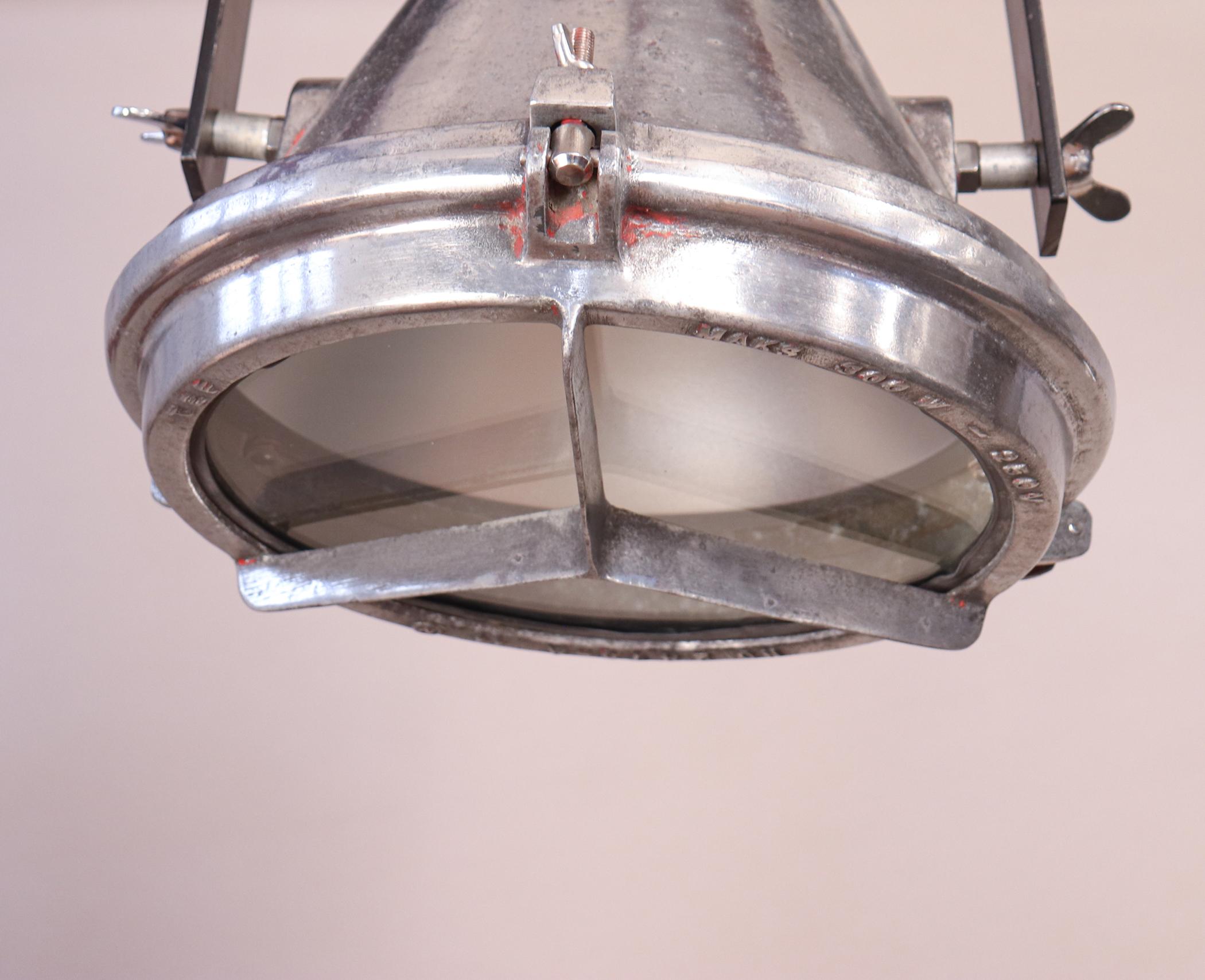 Pair of Vintage Industrial Aluminum Pendant Lights 2