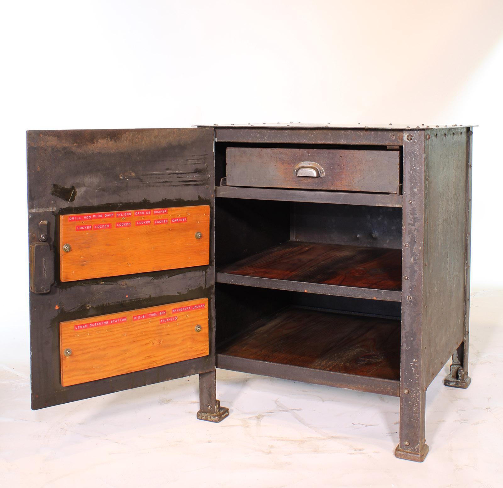 Pair of Vintage Industrial Bedside Tables / Nightstands 6