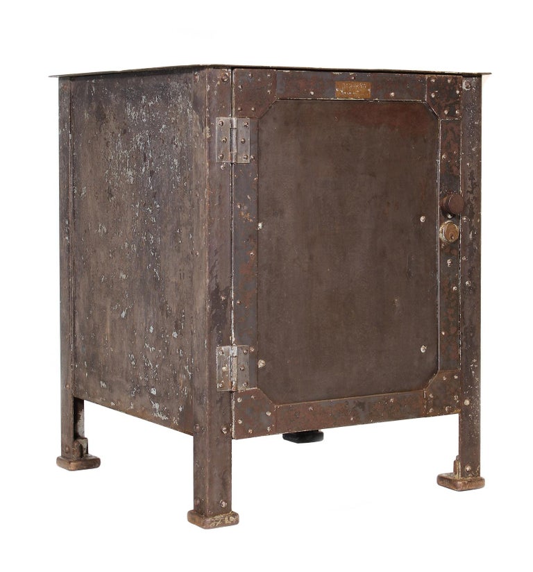 Pair of Vintage Industrial Bedside Tables / Nightstands at 1stDibs