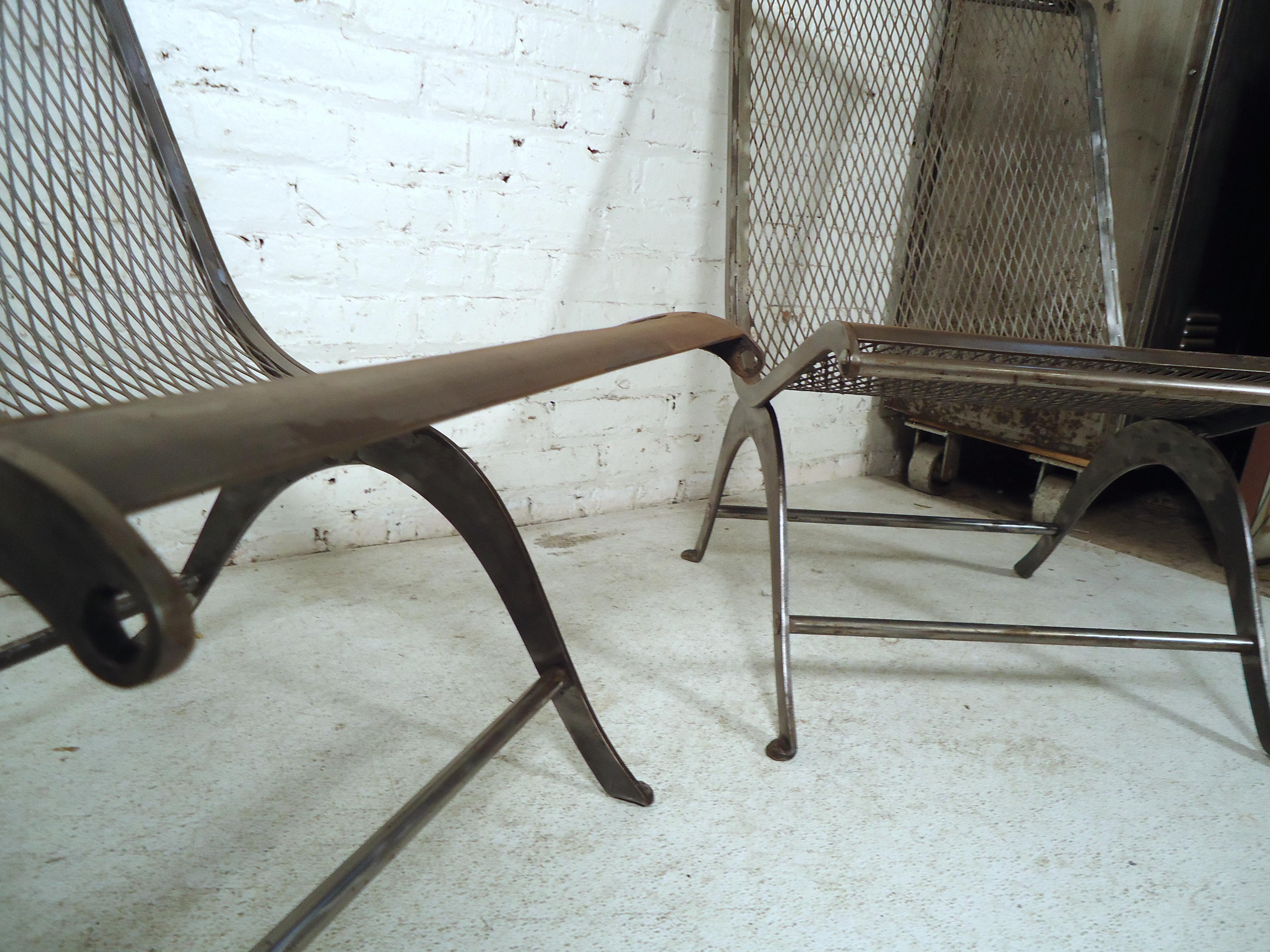 Pair of Vintage Industrial Chairs 4