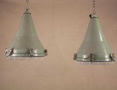 Pair of Ship's Nautical Painted Pendant Lights