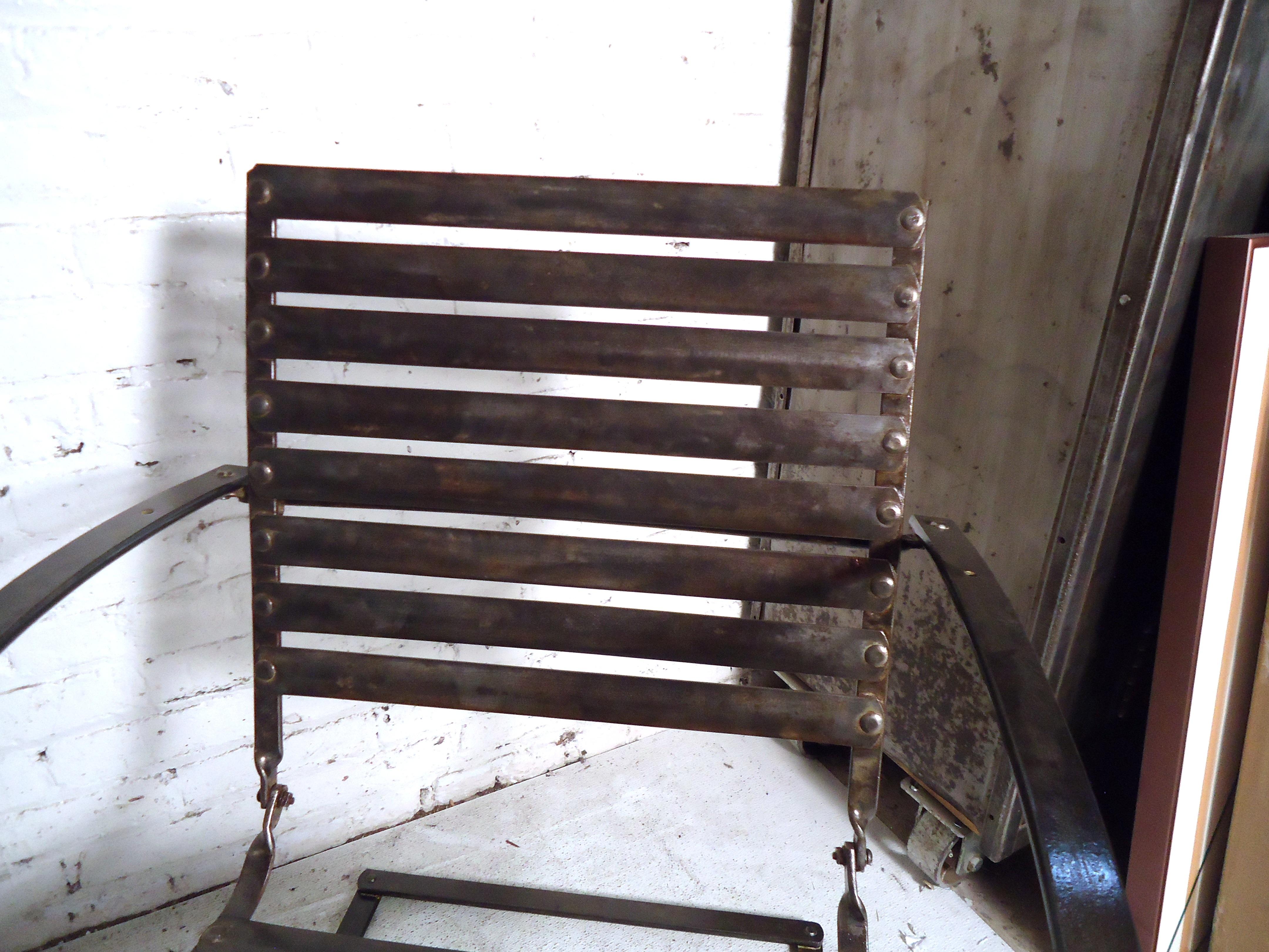Pair of Vintage Industrial Spring Chairs 5