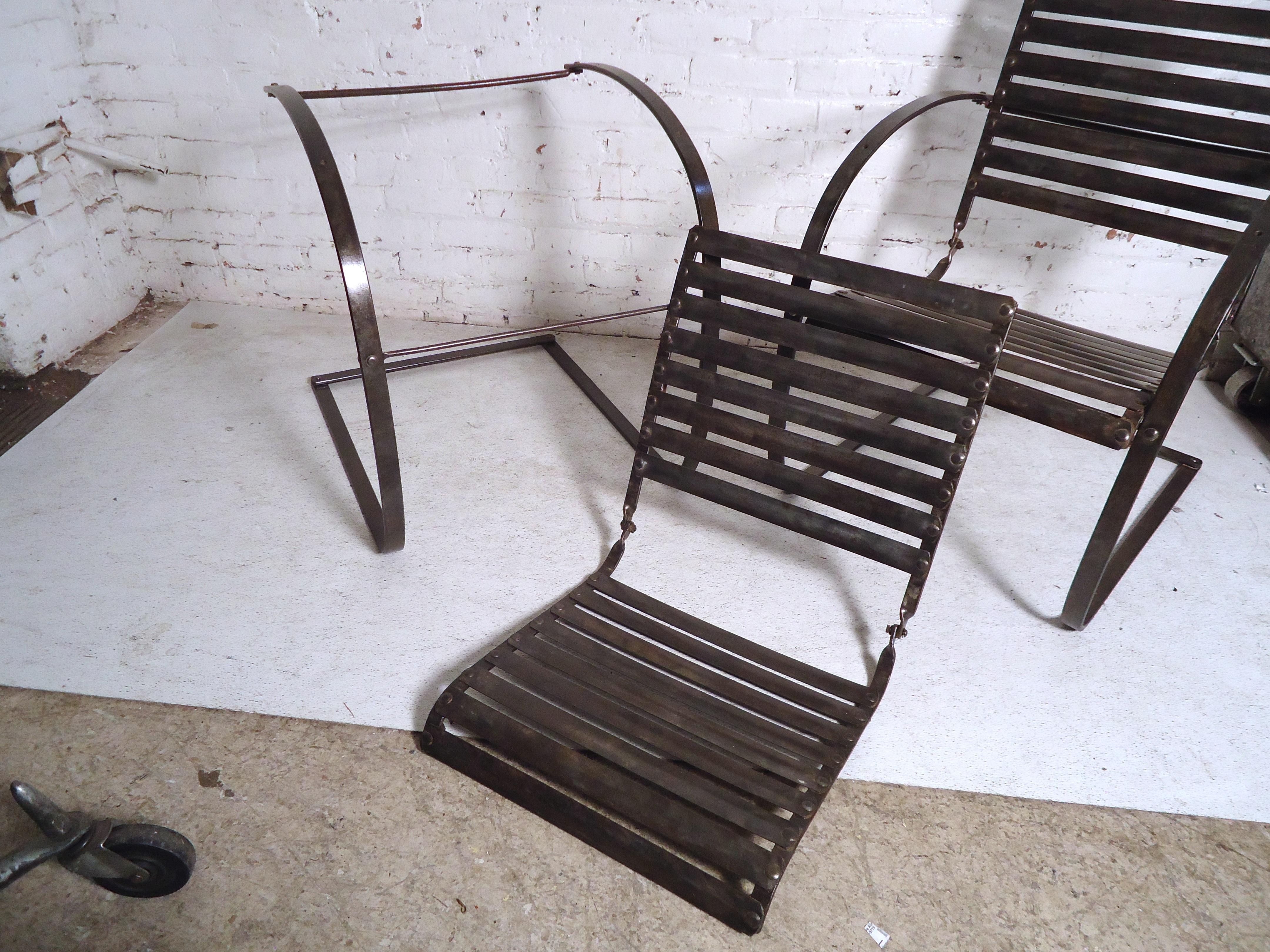 Pair of Vintage Industrial Spring Chairs 2
