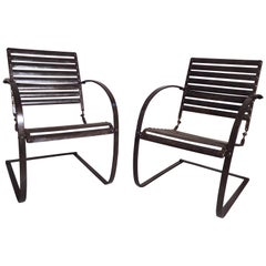Pair of Vintage Industrial Spring Chairs
