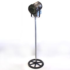 Pair of Vintage Industrial Stage Light Spotlight Floor Lamps New York