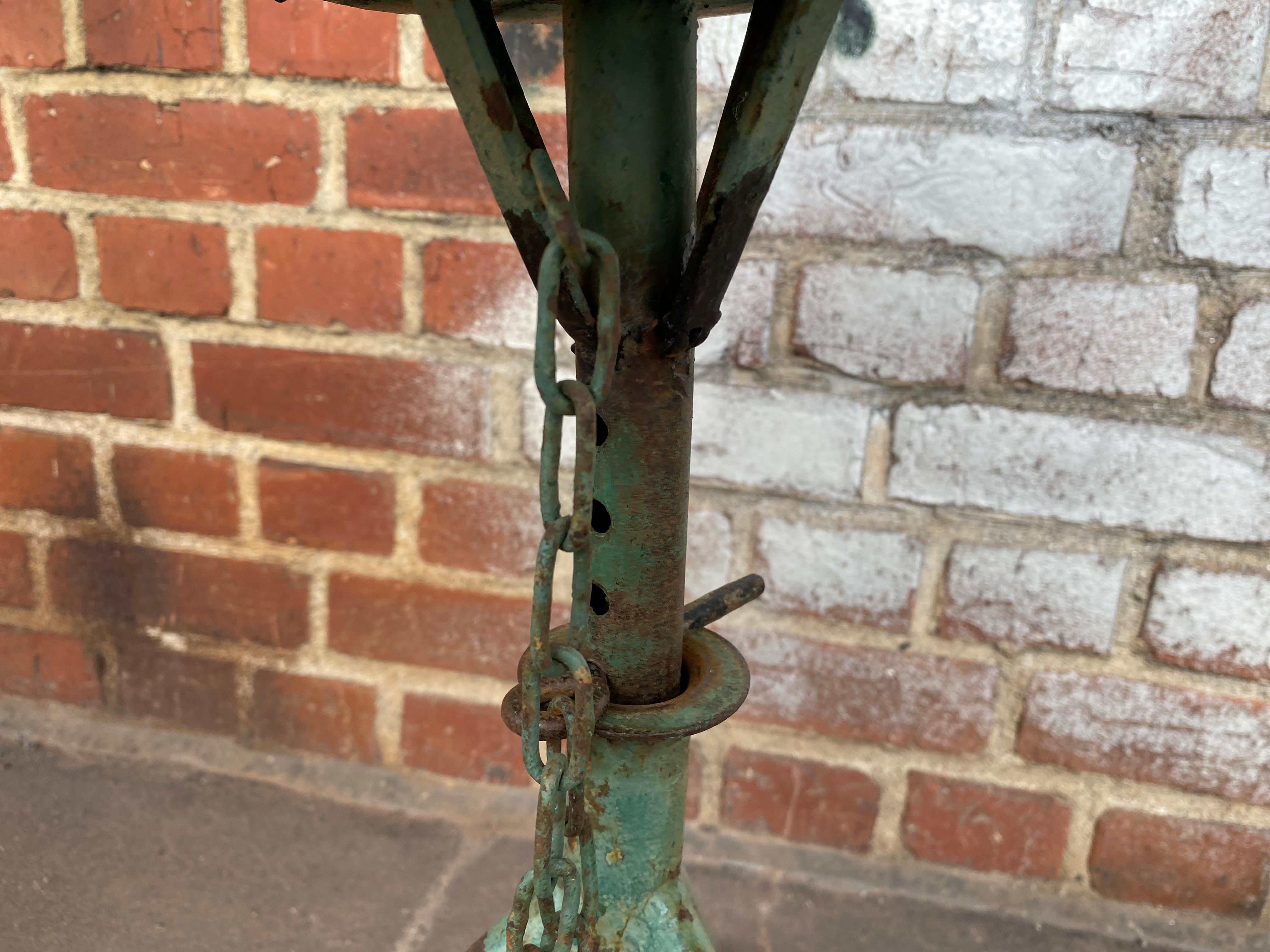 Pair of Vintage Industrial Tractor Seat Stools, Adjustable Height, Green 5