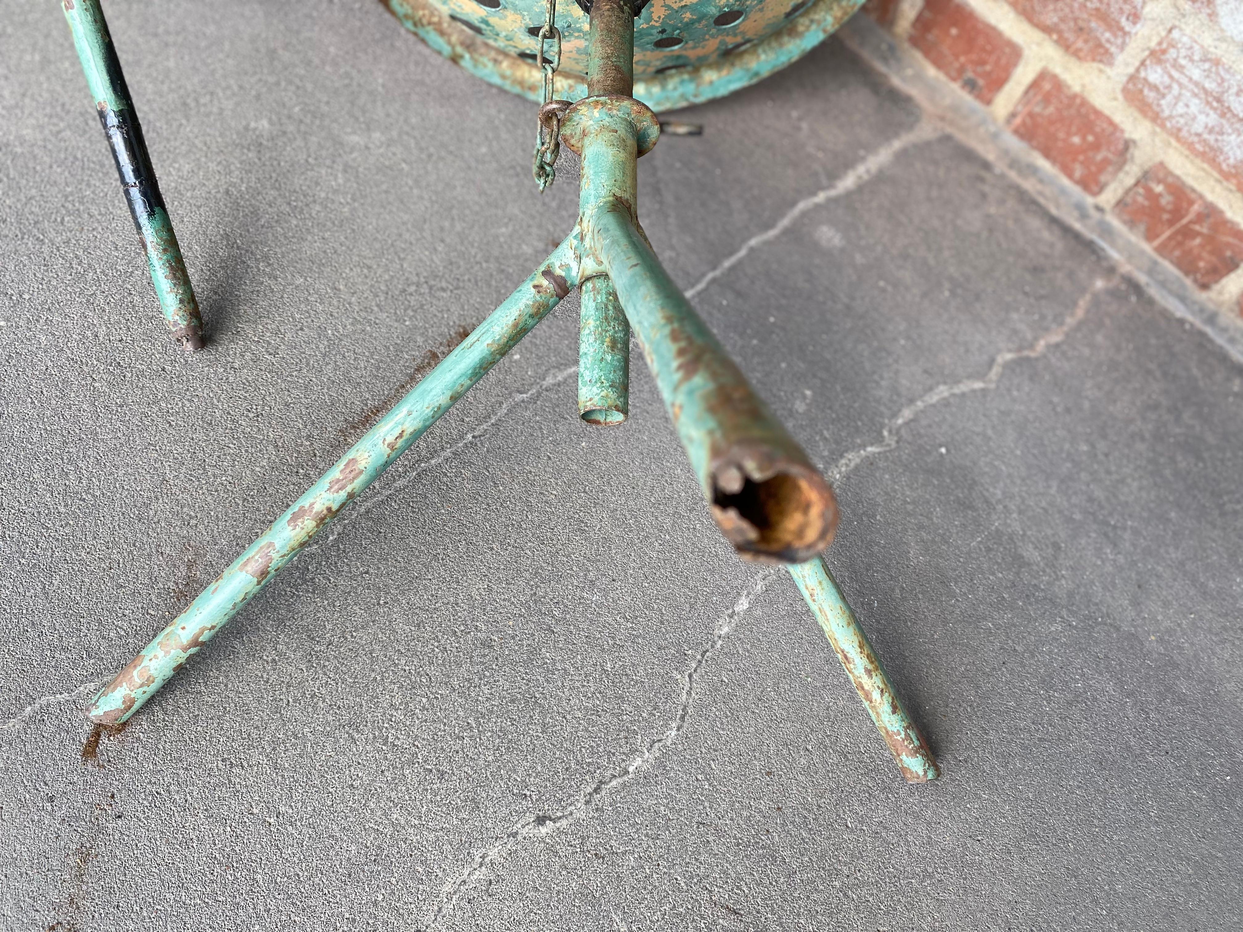 Pair of Vintage Industrial Tractor Seat Stools, Adjustable Height, Green 9