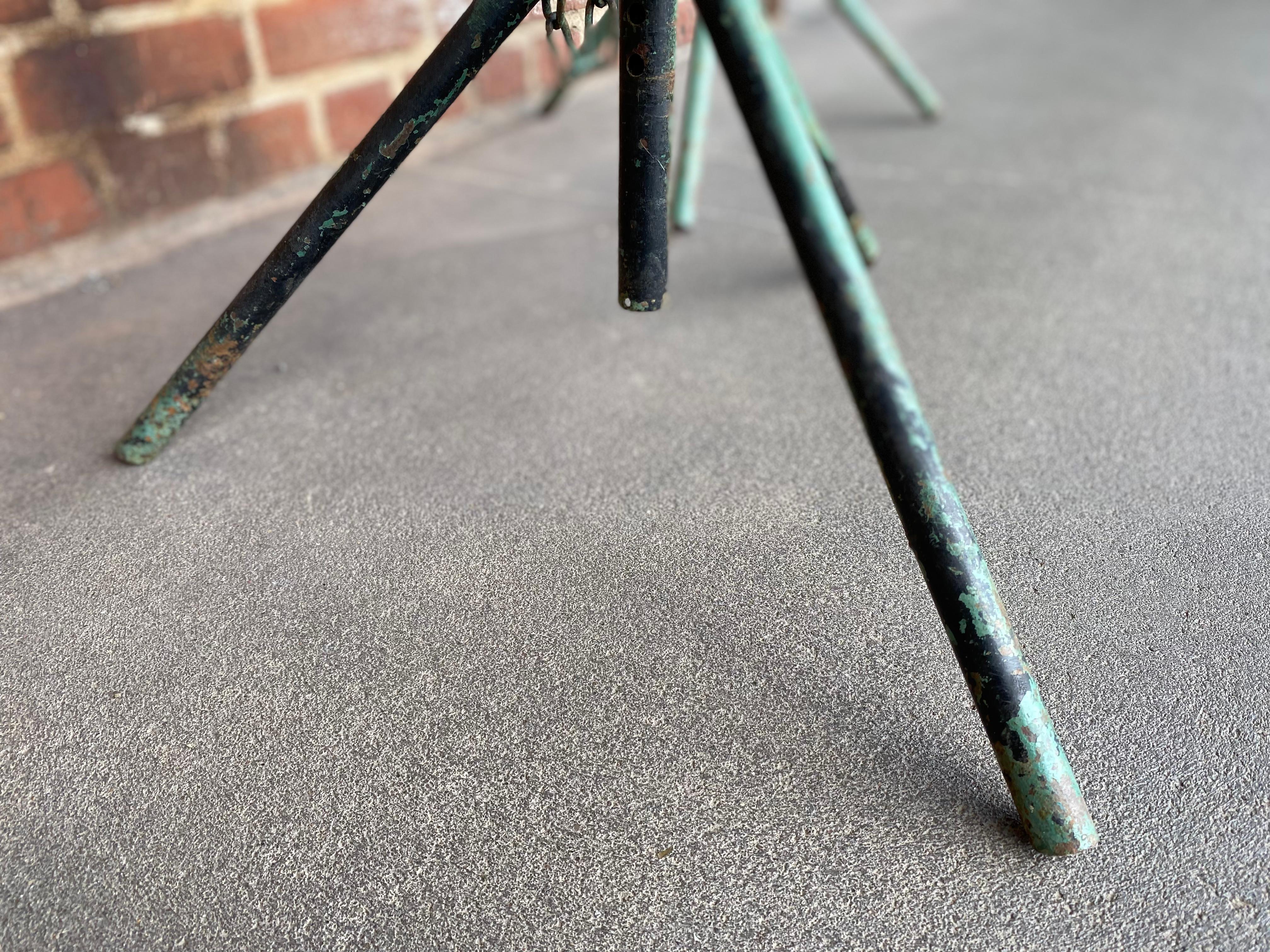 Pair of Vintage Industrial Tractor Seat Stools, Adjustable Height, Green In Fair Condition In Hamburg, DE