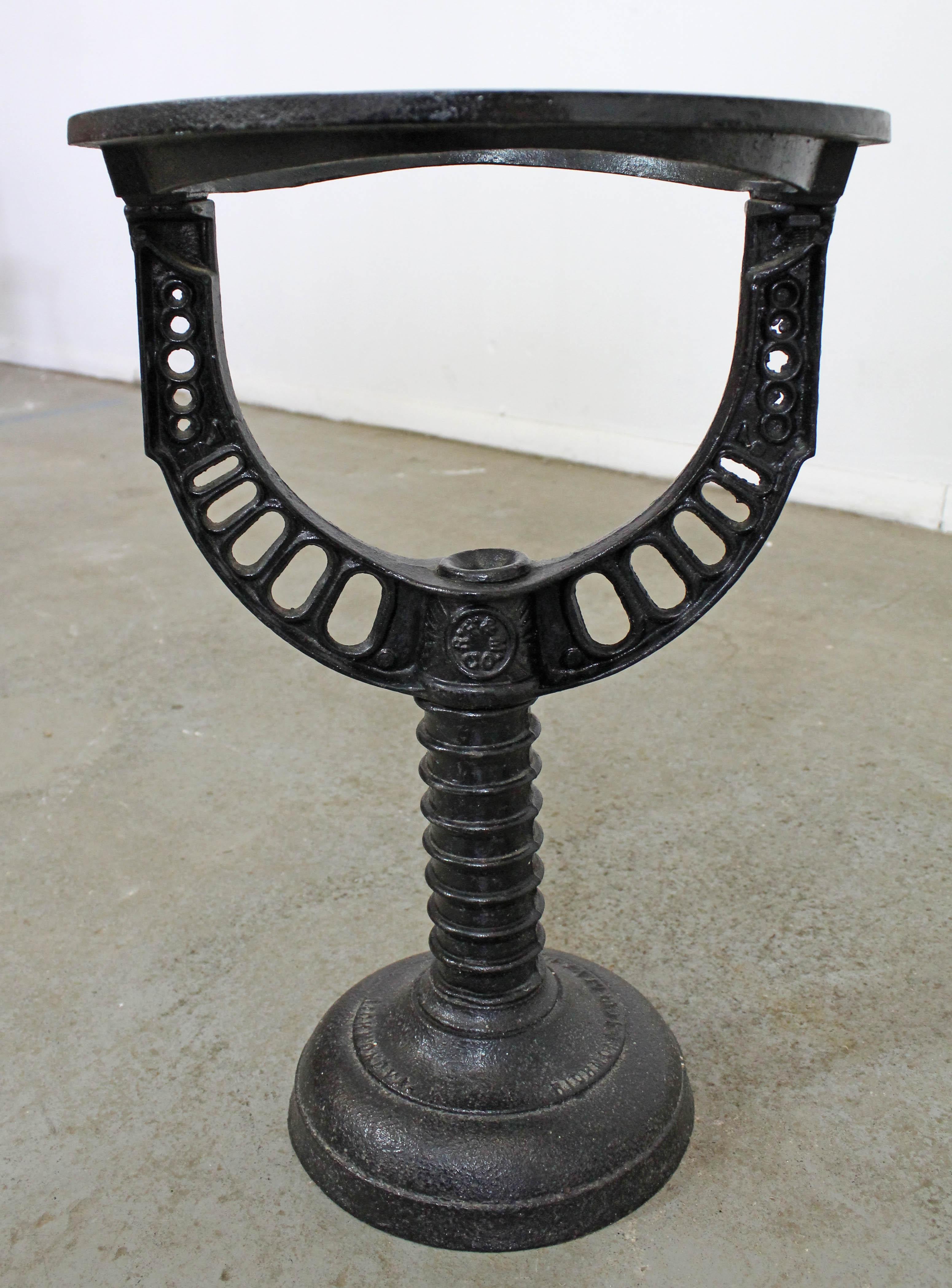 20th Century Pair of Vintage Industrial Wrought Iron Glass Top End/Side Tables