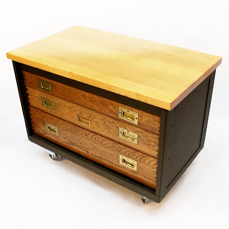 Pair of Vintage Industrial WWII Era Aircraft Mechanic's Tool Chest